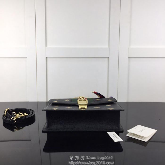 GUCCI古馳 新款 專櫃品質 原單 524405全皮蜜蜂印金 克色 單肩 斜挎包HY1339